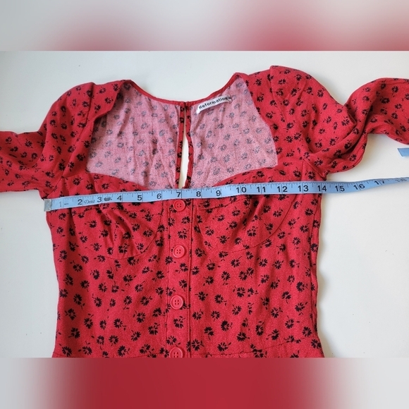 Reformation Milla Dress in Red and Black Size 0 - Picture 10 of 15